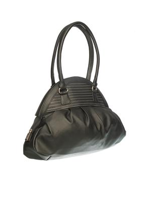 black solid regular handbag - 18323322 - Standard Image - 5
