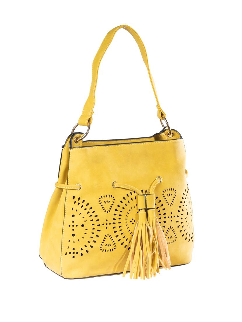 yellow solid regular handbag - 18323327 - Zoom Image - 5
