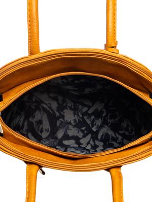 yellow solid regular handbag - 18323340 - Standard Image - 3