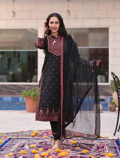 rayon suit with dupatta - 18323401 - Standard Image - 1