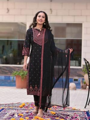 rayon suit with dupatta - 18323401 - Standard Image - 2