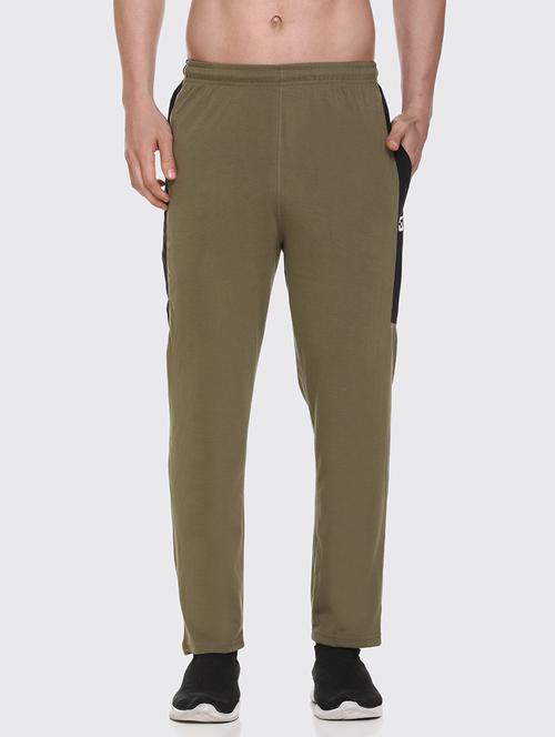 olive-green solid track pant - 18323424 - Very Small Image - 1