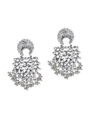 silver plated chandballi earring - 18323699 - Standard Image - 2
