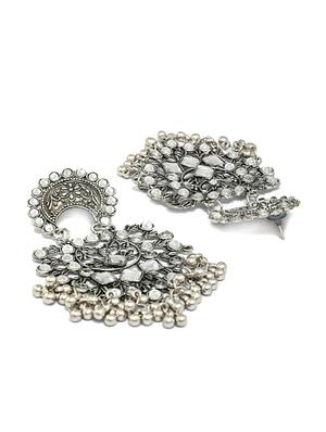 silver plated chandballi earring - 18323699 - Standard Image - 3