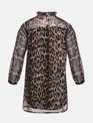 brown animal print frock - 18323707 - Standard Image - 2