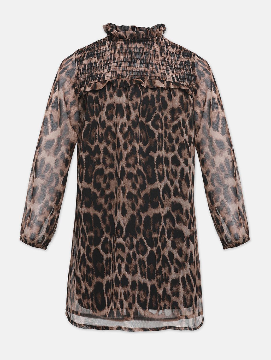 brown animal print frock - 18323707 - Zoom Image - 1