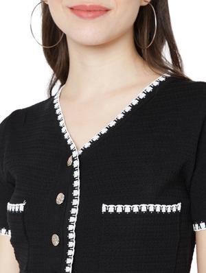 black cotton lycra regular blouse - 18323800 - Standard Image - 5