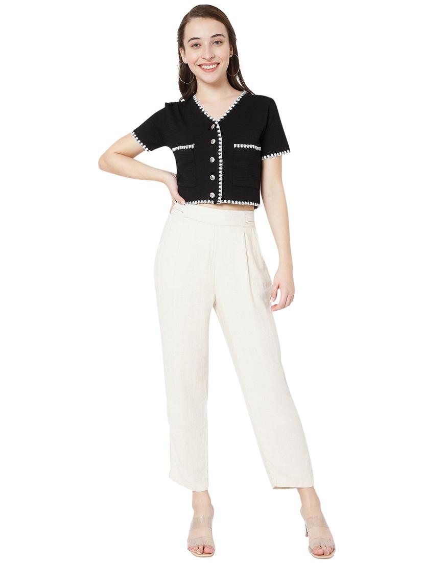 black cotton lycra regular blouse - 18323800 - Zoom Image - 4
