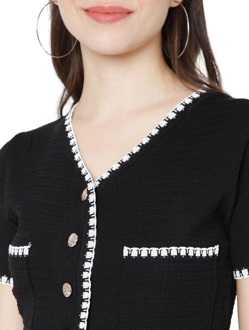black cotton lycra regular blouse - 18323800 - Zoom Image - 5