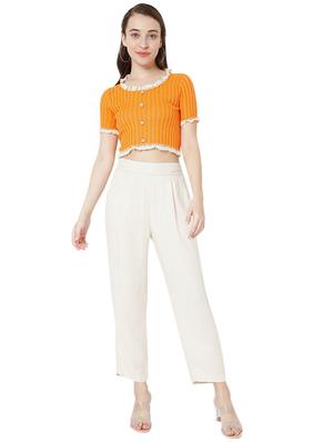 orange cotton lycra regular blouse - 18323802 - Standard Image - 4