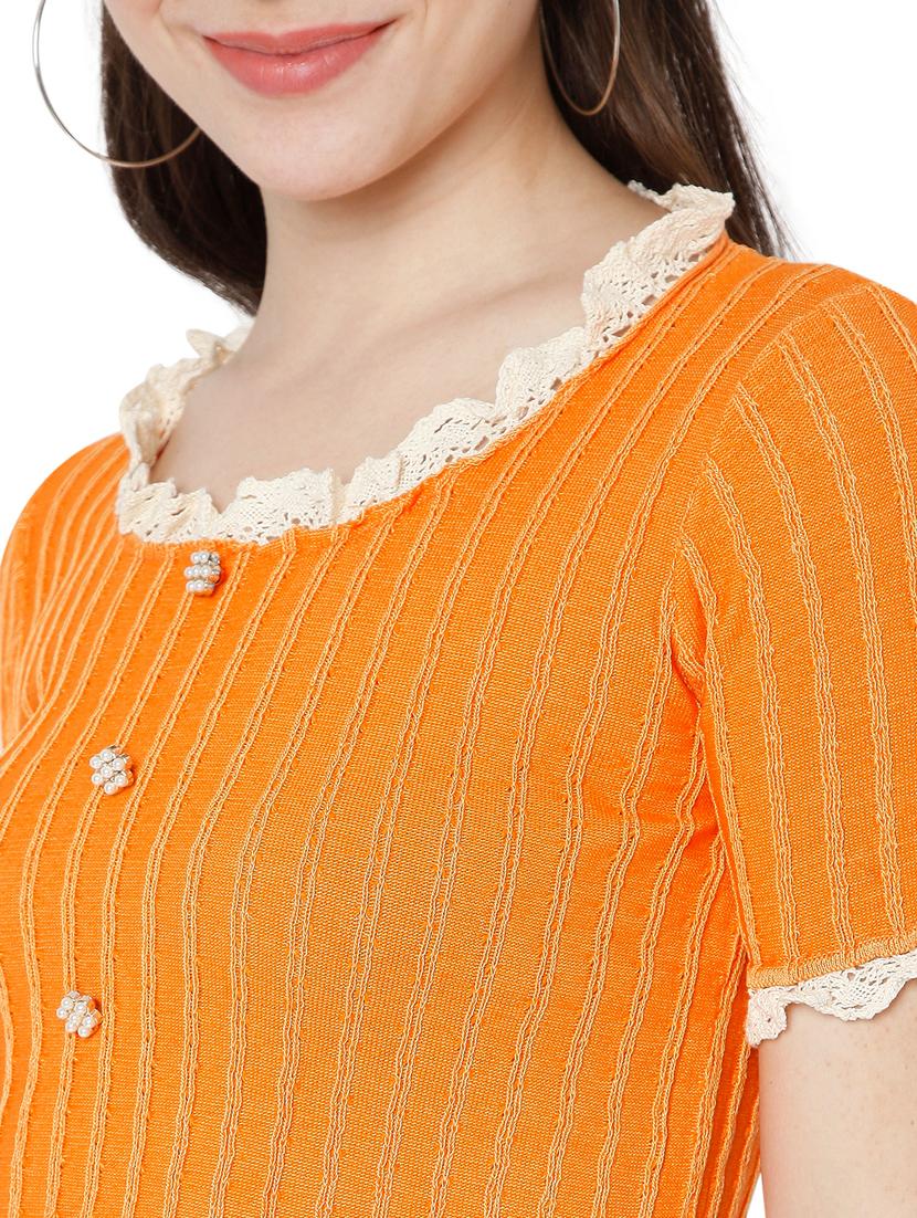 orange cotton lycra regular blouse - 18323802 - Zoom Image - 5