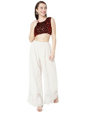red velvet embroidered blouse - 18323809 - Standard Image - 4