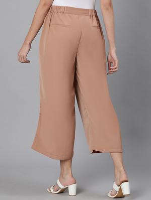 mid rise solid cropped trouser - 18324525 - Standard Image - 3