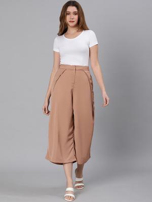 mid rise solid cropped trouser - 18324525 - Standard Image - 4