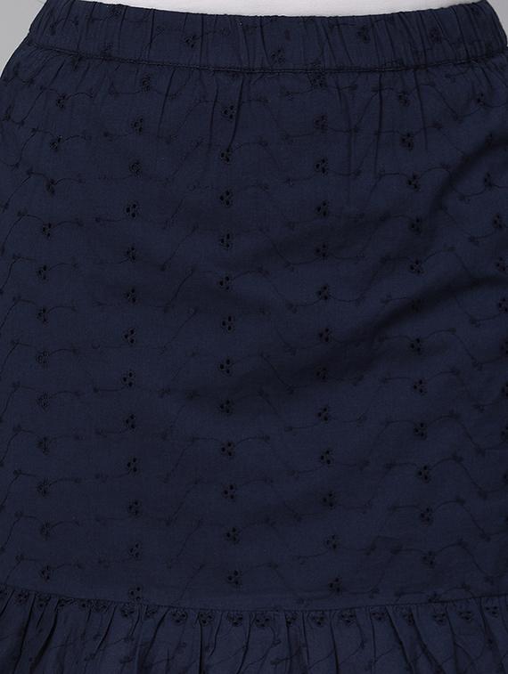 high rise self design gathered hem skirt - 18324529 - Zoom Image - 5