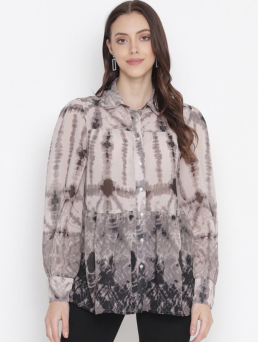 long sleeved printed shirt - 18324554 - Zoom Image - 1