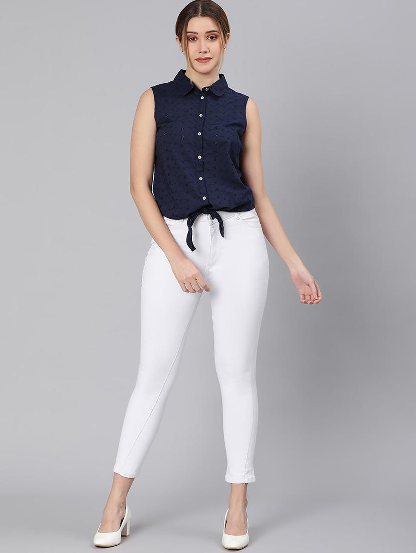 tie front schiffli shirt - 18324557 - Zoom Image - 4