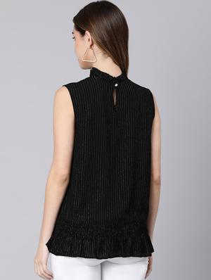 mock neck striped top - 18324634 - Standard Image - 3