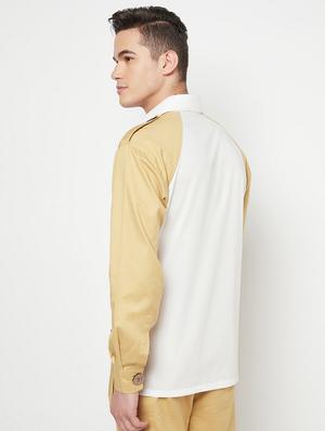 white color-blocked casual shirt - 18324665 - Standard Image - 3