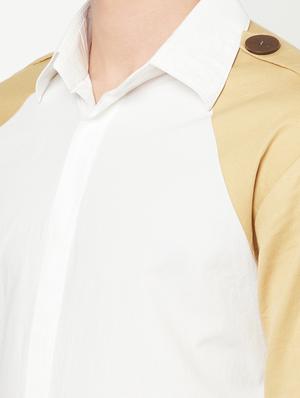 white color-blocked casual shirt - 18324665 - Standard Image - 5