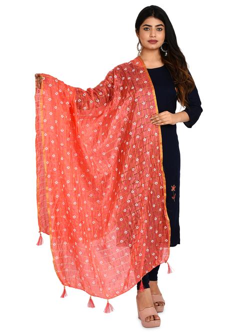 pink chiffon embroidered dupatta - 18324673 - Standard Image - 1