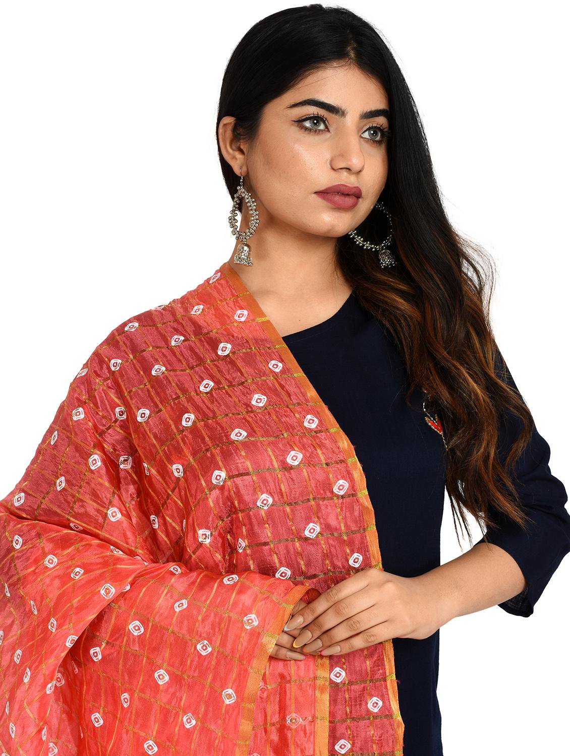 pink chiffon embroidered dupatta - 18324673 - Zoom Image - 4
