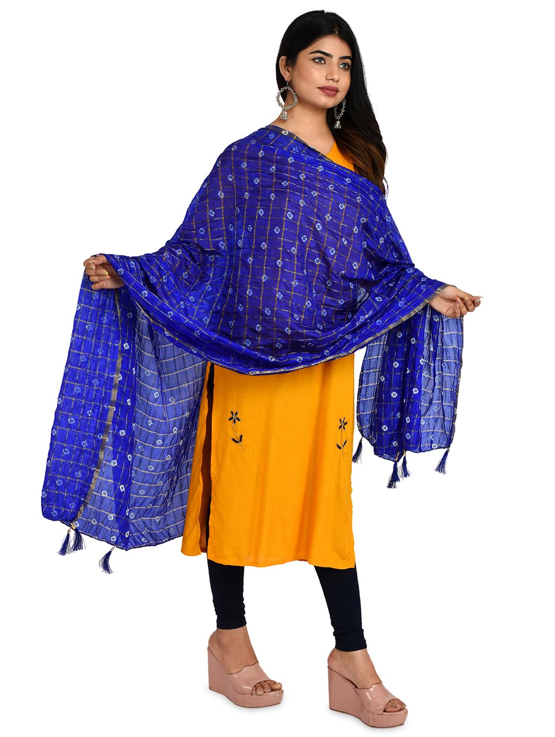 blue chiffon embroidered dupatta - 18324680 - Zoom Image - 2