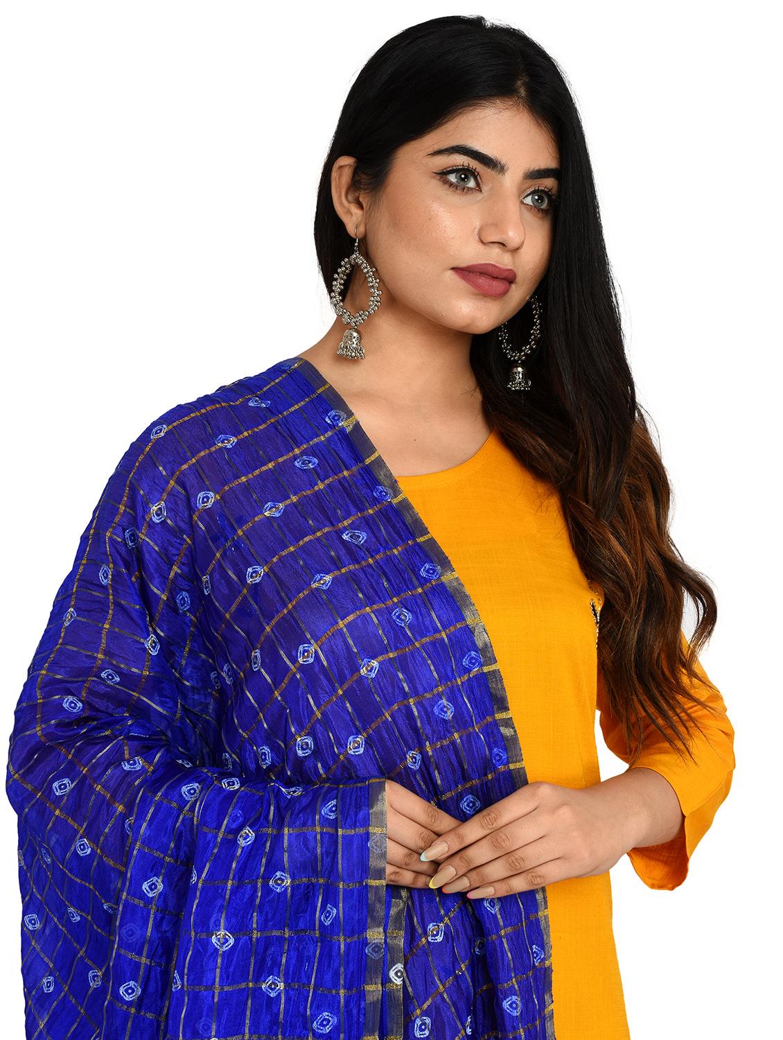 blue chiffon embroidered dupatta - 18324680 - Zoom Image - 4