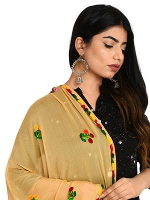 beige chiffon embroidered dupatta - 18324709 - Standard Image - 4