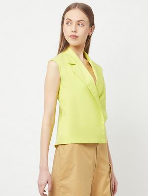 lapel neck solid blazer - 18324766 - Standard Image - 2