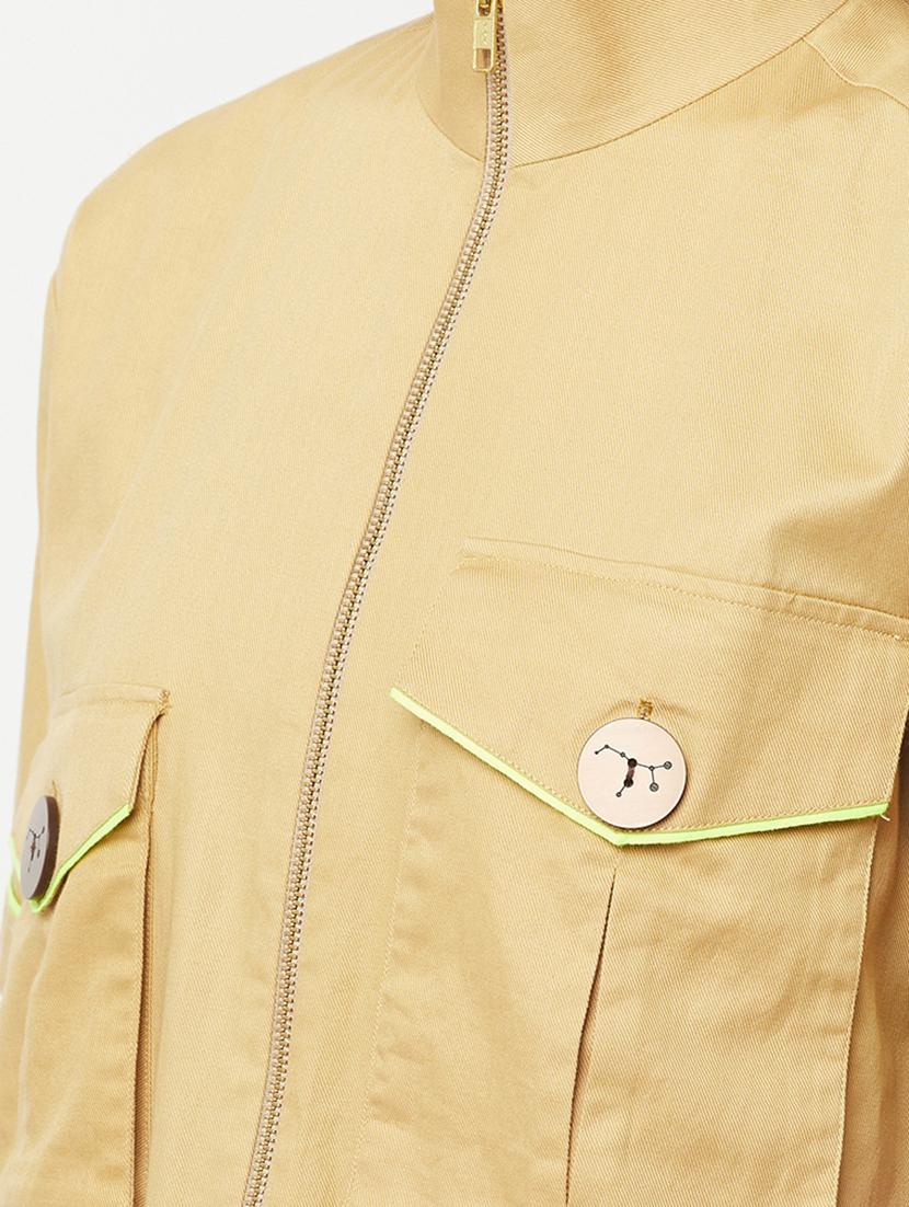 stand collar solid long shirt - 18324823 - Zoom Image - 5