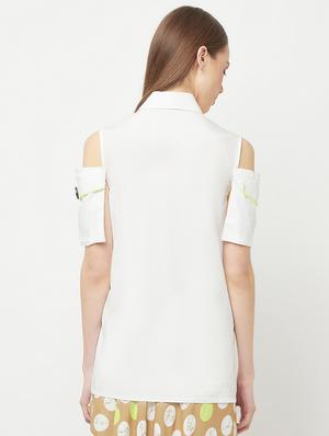 cold shoulder solid shirt - 18324826 - Standard Image - 3