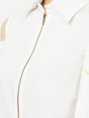 cold shoulder solid shirt - 18324826 - Standard Image - 5