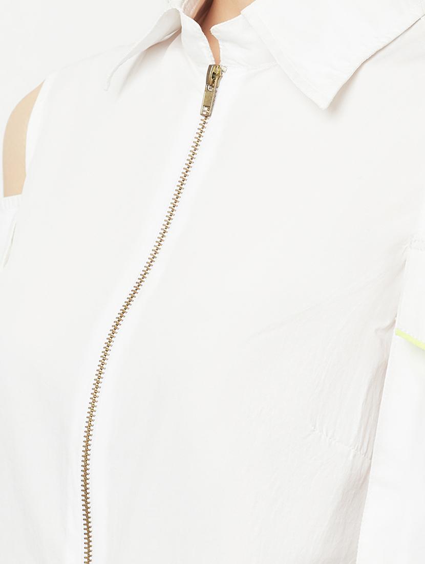 cold shoulder solid shirt - 18324826 - Zoom Image - 5