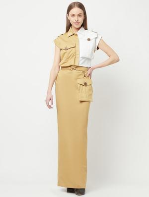 mid rise solid a-line skirt - 18324829 - Standard Image - 4