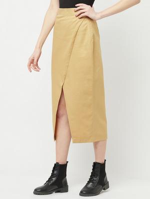 mid rise solid a-line skirt - 18324830 - Standard Image - 2