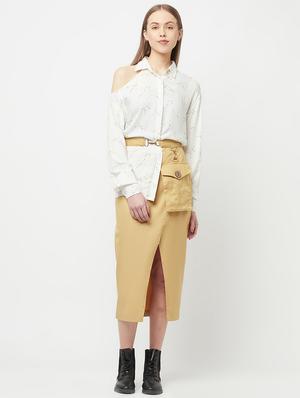 mid rise solid a-line skirt - 18324830 - Standard Image - 4