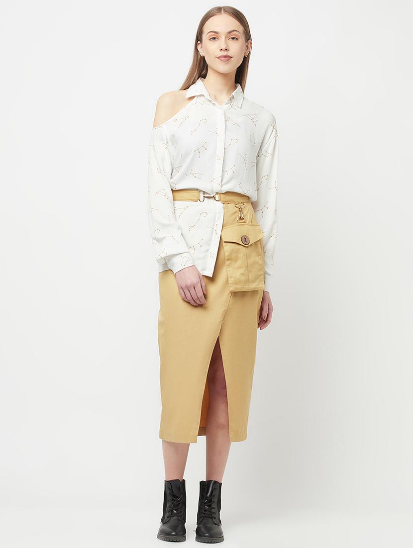 mid rise solid a-line skirt - 18324830 - Zoom Image - 4