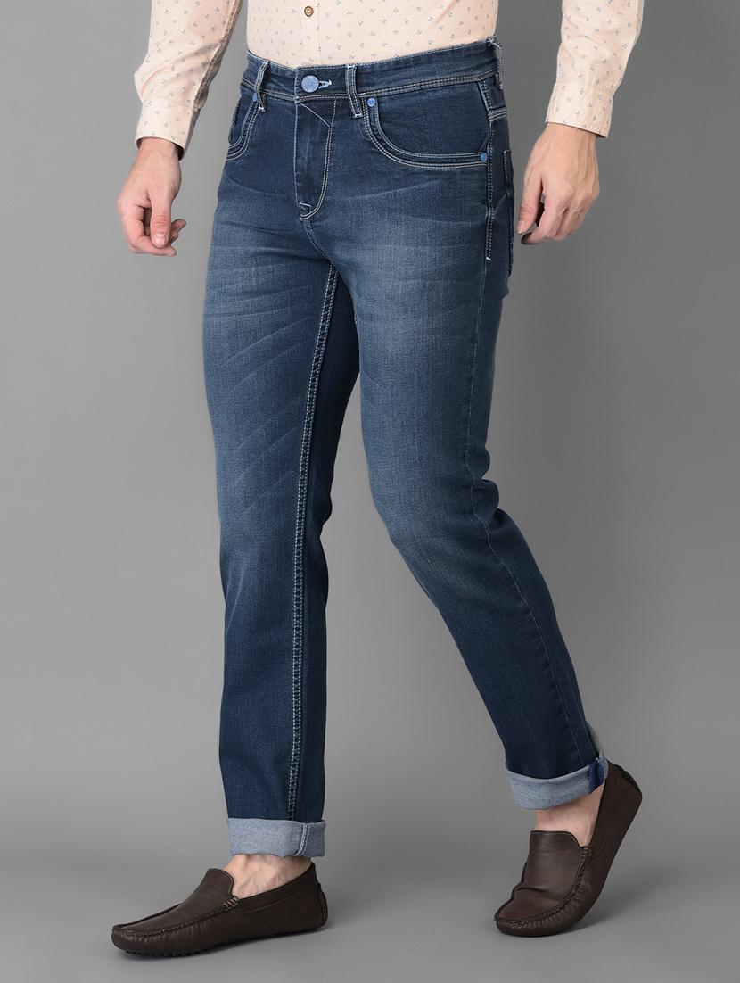 navy-blue light-washed denim jean - 18326631 - Zoom Image - 2