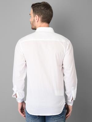 white solid casual shirt - 18326652 - Standard Image - 3