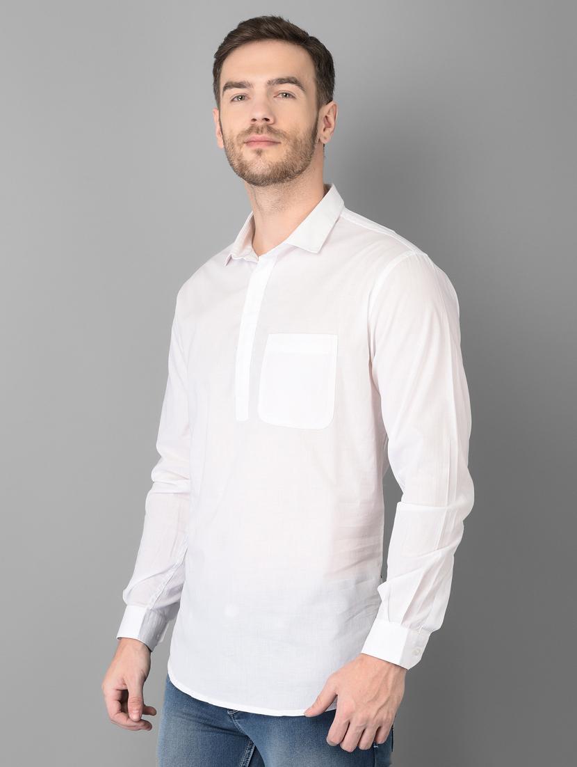 white solid casual shirt - 18326652 - Zoom Image - 2