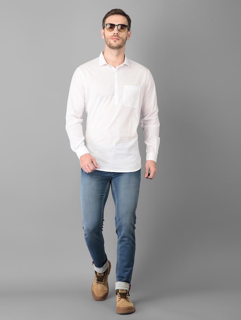 white solid casual shirt - 18326652 - Zoom Image - 4