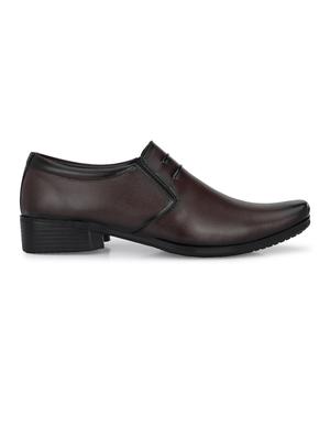 brown leatherette slip on ons - 18326740 - Standard Image - 3