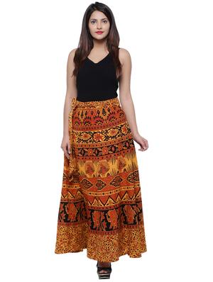 yellow printed flared skirt - 18327750 - Standard Image - 4