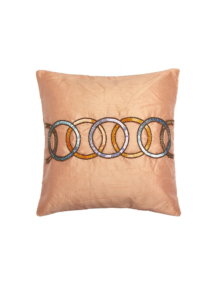 alina decor peach embroidered set of 2 cushion covers - 18328524 - Zoom Image - 2