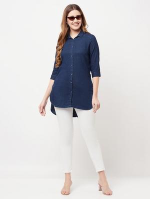 high low solid shirt - 18328650 - Standard Image - 4