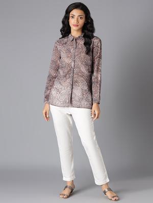 brown paisley regular shirt - 18328669 - Standard Image - 4
