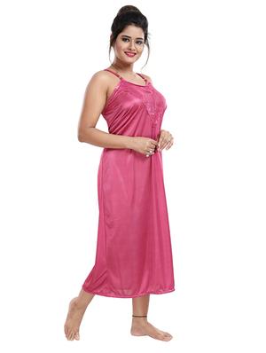 tie front solid combo nightwear set - 18329128 - Standard Image - 3