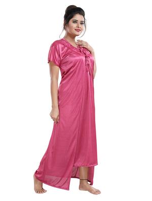 tie front solid combo nightwear set - 18329128 - Standard Image - 5