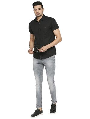 black solid casual shirt - 18329492 - Standard Image - 4